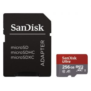 SanDisk Ultra 256GB microSDXC UHS-I card with Adapter - SDSQUAR-256G-GN6MA
